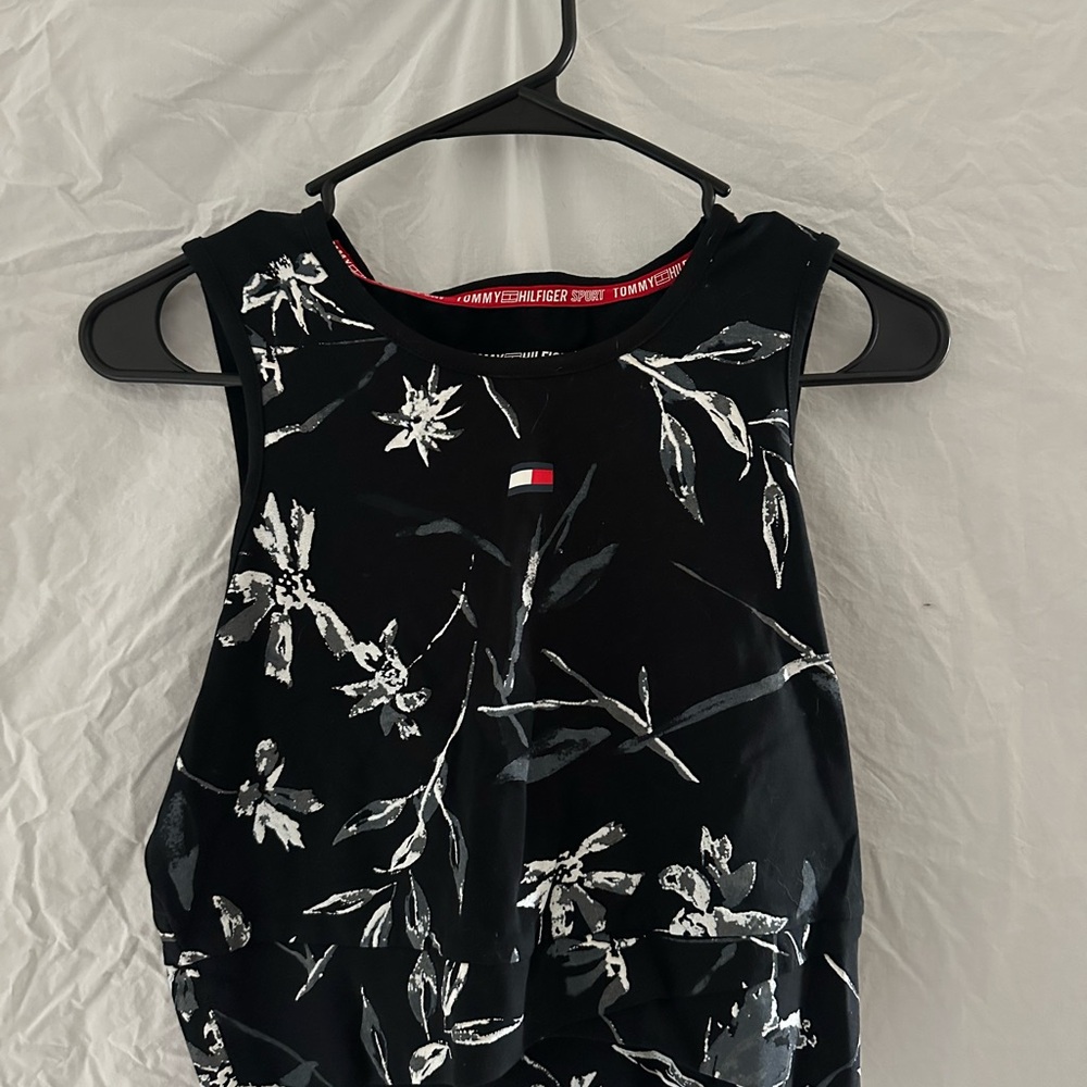 Tommy Hilfiger Black and White Floral Tank Top
